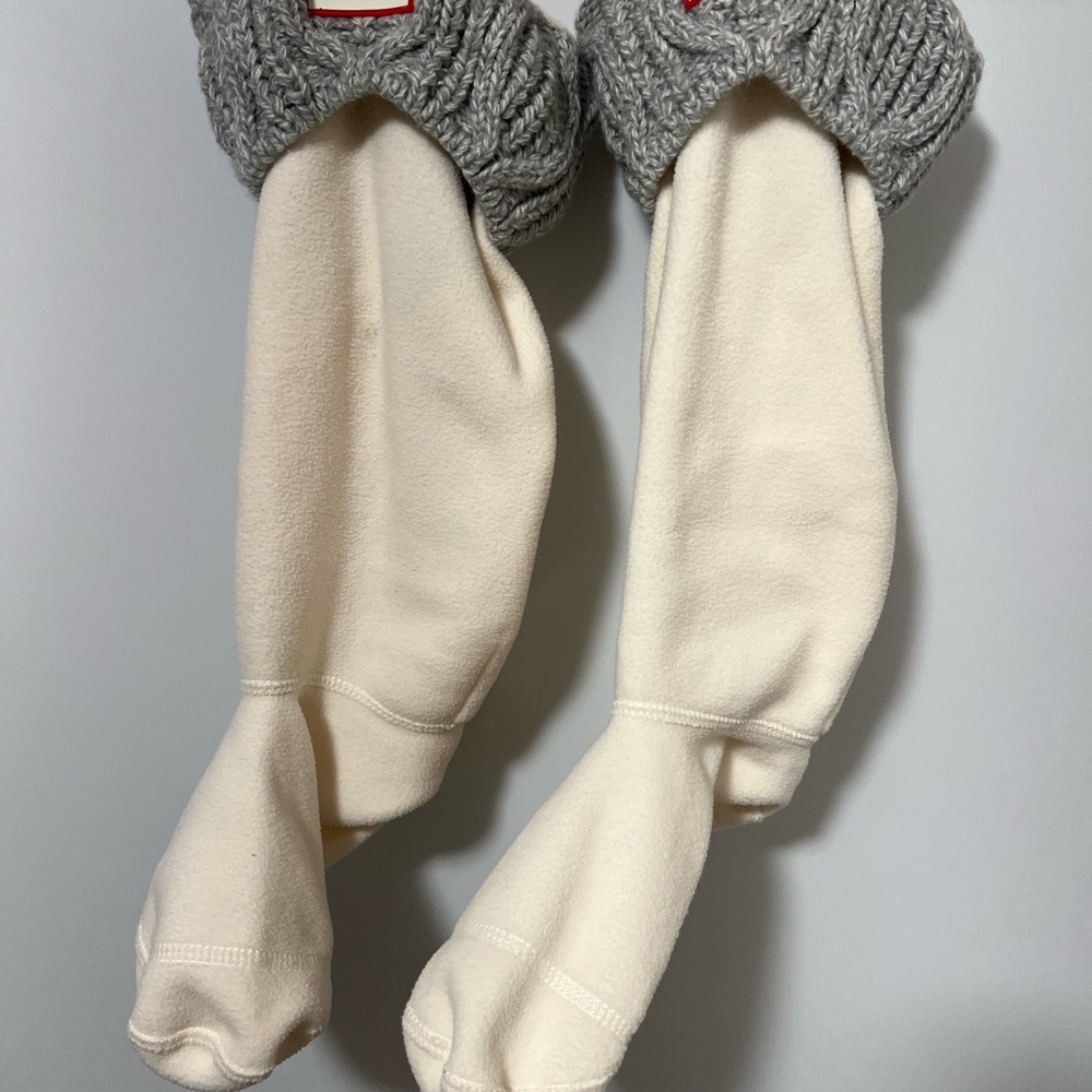 Hunter Gray and Cream Knit Boot Socks